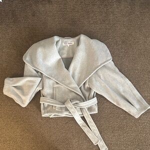 Free People Light Gray Cape Jacket
